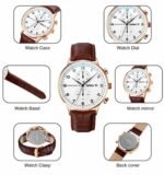 Skmei 9301 leather men quartz stainless steel back watch