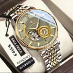 POEDAGAR 1416 Men’s Automatic Mechanical Watch – Grey Dial Business Elegant Waterproof Wristwatch