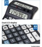 Citiplus Desktop Calculator Dual Display Display 12-digit 112-step Abs Plastic Material Ct Review Function Calculator