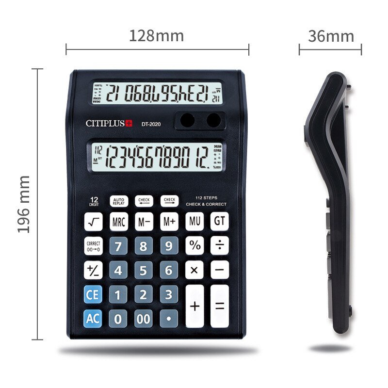 Citiplus Desktop Calculator Dual Display Display 12-digit 112-step Abs Plastic Material Ct Review Function Calculator Citiplus Desktop Calculator Dual Display Display 12-digit 112-step Abs Plastic Material Ct Review Function Calculator