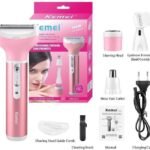 Kemei KM-6637 Multifunctional 4 in 1 Rechargeable woman body Eyebrow, Nose Trimmer set Female Electric shaver