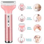 Kemei KM-6637 Multifunctional 4 in 1 Rechargeable woman body Eyebrow, Nose Trimmer set Female Electric shaver