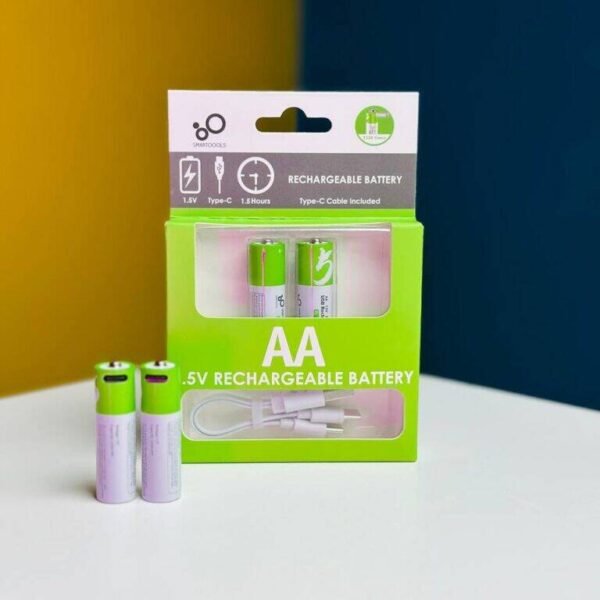 Rechargeable Lithium Battery Type AA 2 Pcs In 1 Card