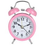 Alarm Clocks Alarm Clock Retro Twin Bell Metal Desk Table Analog Clock Silent with Night Light for Home Office Mini Travel Alarm Clock Digital Clock