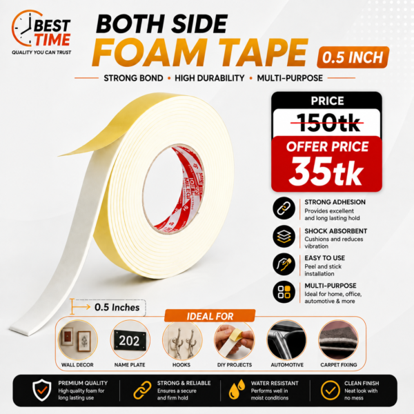 Foam Tape Double Sided 0.5 Inches