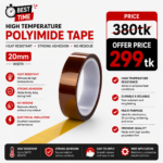 20mm Heat Resistant Kapton Tape 20mm Polyimide Reflective Tape High Temperature Adhesive Polyimide Faucet Electronic Industry
