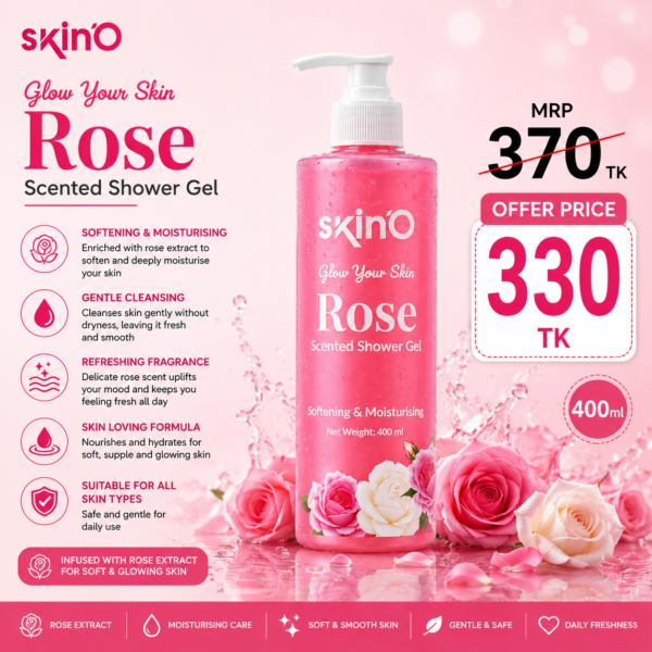 skinO Rose Scented Shower Gel 400ml