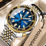 POEDAGAR 682 Luxury Sports Men Wristwatch Quartz Luminous Waterproof Calendar Week Man Clock Stainless Steel Men's Watches
