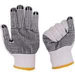 PVC Black Dotted Knitted Working Hand Gloves – 1 Pair
