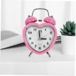 Twin Bell Alarm Table Clock Love Retro Gonti Pink