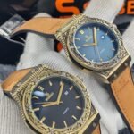 SOBER Luxury Men’s Watch – Ornate Gold-Tone Case with Premium Leather Strap