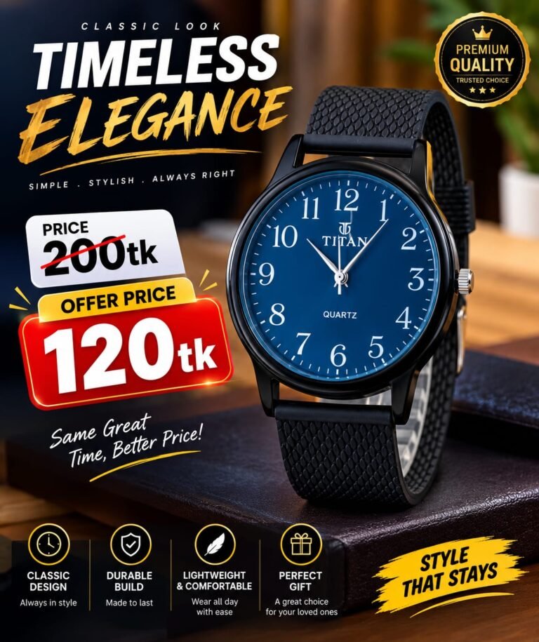 New Fashionable Stainless Analogue Hand Watch For Men's - Blue