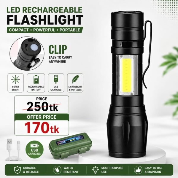 Rechargeable Torchlight Torch LED USB Portable Torch Mini Camping Lighting