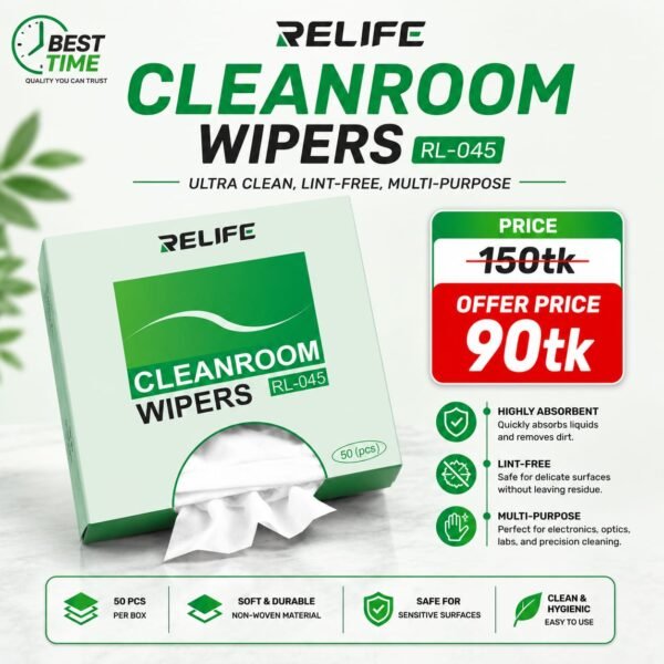 Relife RL-045 Antistatic Dust-Free Wipe Cloth for Mobile Phone Screen Cleaning Cloth Wipe