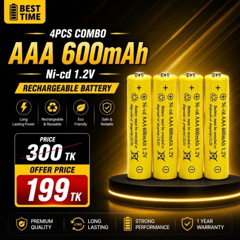 4PCS Combo AAA 600mAh Ni-Cd 1.2V Rechargeable Battery