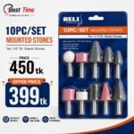 Multifunction Rotary Mounted Stone Set 10 Pcs 1/4″ Shank Rotary Grinder Polishing Grinding Sharpening Engraving Tools Accessories Kit