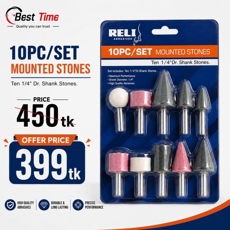 Multifunction Rotary Mounted Stone Set 10 Pcs 1/4″ Shank Rotary Grinder Polishing Grinding Sharpening Engraving Tools Accessories Kit