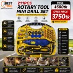 Dremel Mini Drill AC 220V 180W 211Pcs Electric Power Tools Dremel Rotary Drill Grinding Machine Engraving Sanding Polishing Adjustable Speed DIY Tool Set