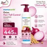 Mamaearth onion shampoo for hair growth & hair fall control with onion oil & plant keratin