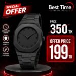 Aura Men’s Matte Black Analog Watch With Arabic Numerals