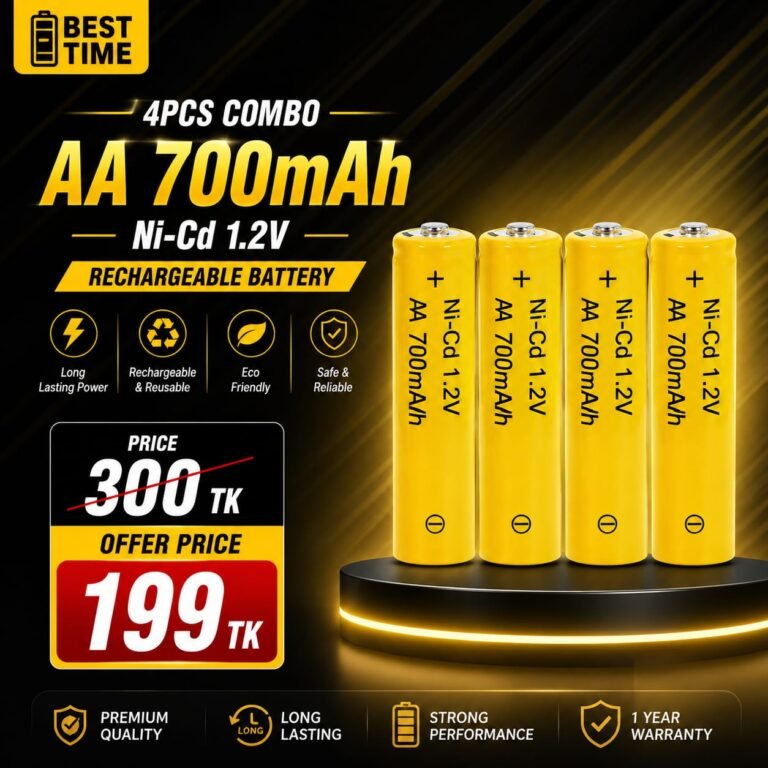 4PCS Combo AA 700mAh Ni-Cd 1.2V Rechargeable Battery