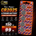 Top Power CR2025 3V Lithium Battery 3V Button Battery motherboard remote control Battery 5 Pcs