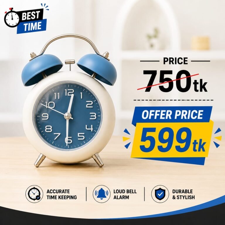 Twin Bell Vintage Metal Alarm Clock with Night Light for Dormitory Home Office