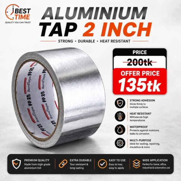 Aluminium Adhesive Foil Tape 2Inche Sealing Tape Heating Duct Repairs Double Side Tape