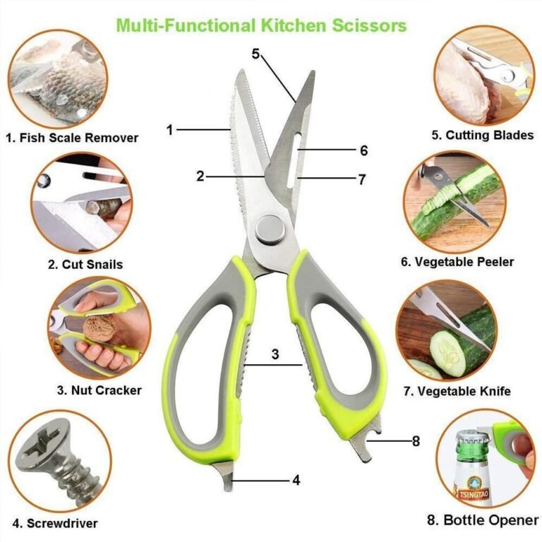 8-in-1 Multi-Functional Kitchen Scissors – All-in-One Cutting Tool