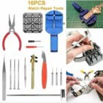 Watch Repair Tools Kits Accessories Set Adjustable Watch Link Pin Remover Watch Band Repair Tool 16 pcs Tools Set