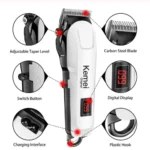 Kemei KM-809A Digital Electric Rechargeable Professional Hair Clipper Trimmer - Image 4
